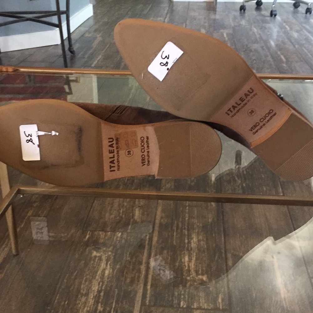 Italeau Miralda Water Resistant Tan Suede Bootie - Picture 6 of 8